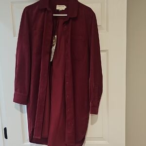 People Tree Rich Red Corduroy Dress